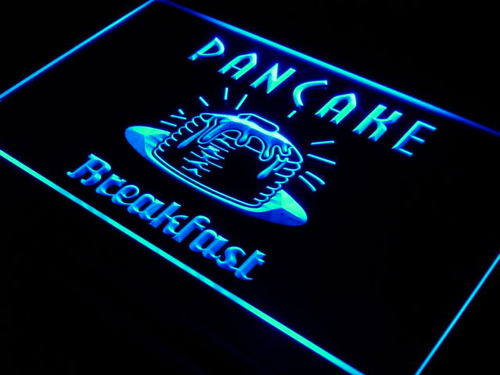 Pan Cake Breakfast Cafe Bar Beer Neon Light Sign